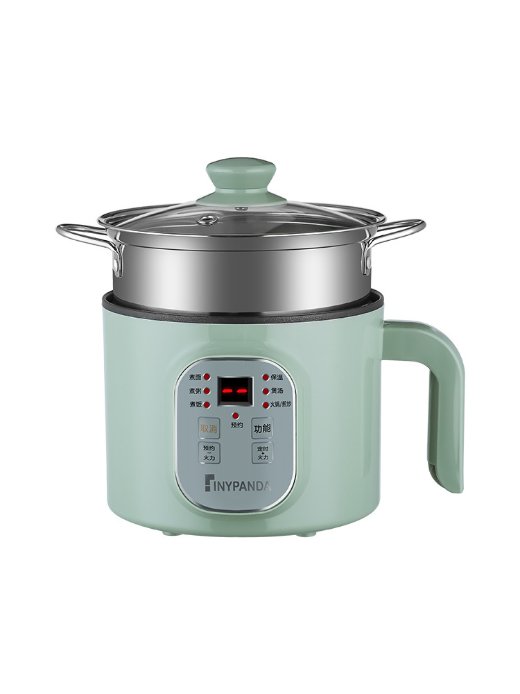 600W Stainless Steel Portable Mini Hot Pot Electric Stock Pot With Steamer Multi Function Electric Cooker