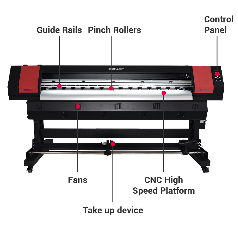 Discount price 1.8m large format printer i3200 xp600 head eco solvent printer sticker billboard vinyl digital printer