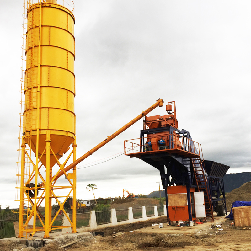 50m3/h mini mobile concrete Mixing plant fully automatic ready mix concrete batching plant with cement silo