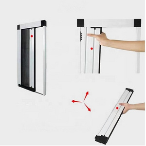 Aluminum frame fiberglass screen trackless retractable screen door