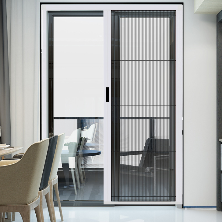 Trackless retractable screen doors sliding door trackless pleated mesh sliding screen aluminium mosquito net door