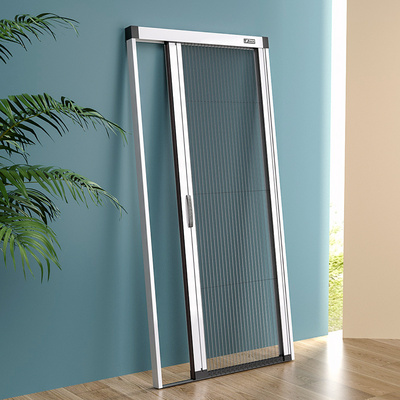 Trackless retractable screen doors sliding door trackless pleated mesh sliding screen aluminium mosquito net door