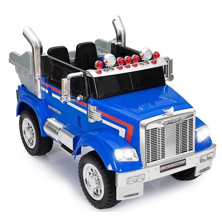 Licensed freightliner Kids Electric Trucks Baby Toy Cars Remote Control Big Eva Wheels 12v Battery Ride On Truck