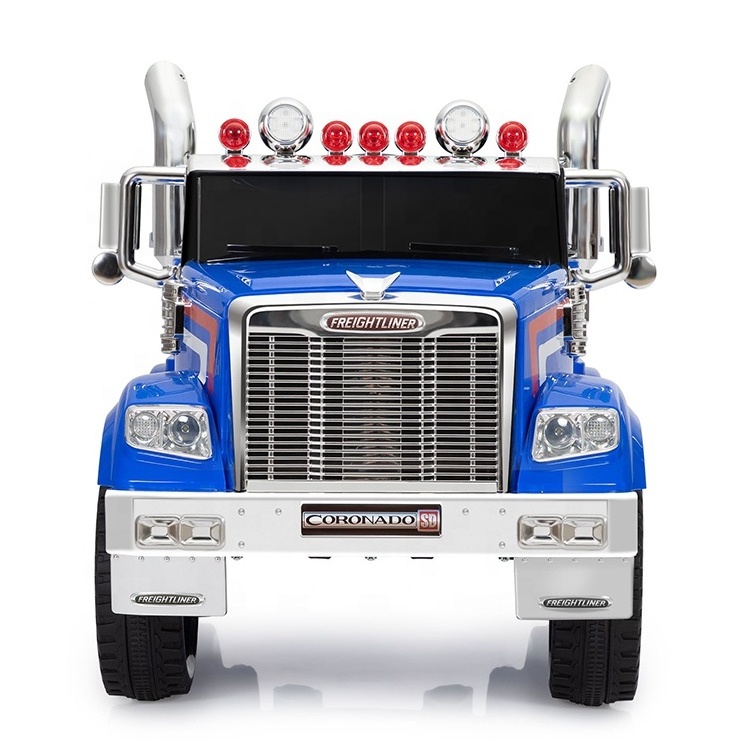 Licensed freightliner Kids Electric Trucks Baby Toy Cars Remote Control Big Eva Wheels 12v Battery Ride On Truck