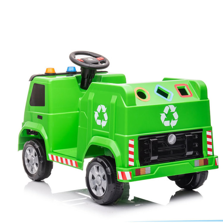 2022 New Mini Electric Garbage Truck For Kids 12v Child Ride On Car Yellow Blue Green Battery Car