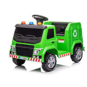 2022 New Mini Electric Garbage Truck For Kids 12v Child Ride On Car Yellow Blue Green Battery Car