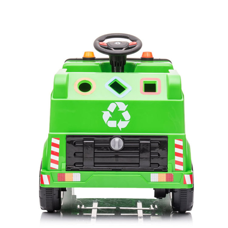 2022 New Mini Electric Garbage Truck For Kids 12v Child Ride On Car Yellow Blue Green Battery Car