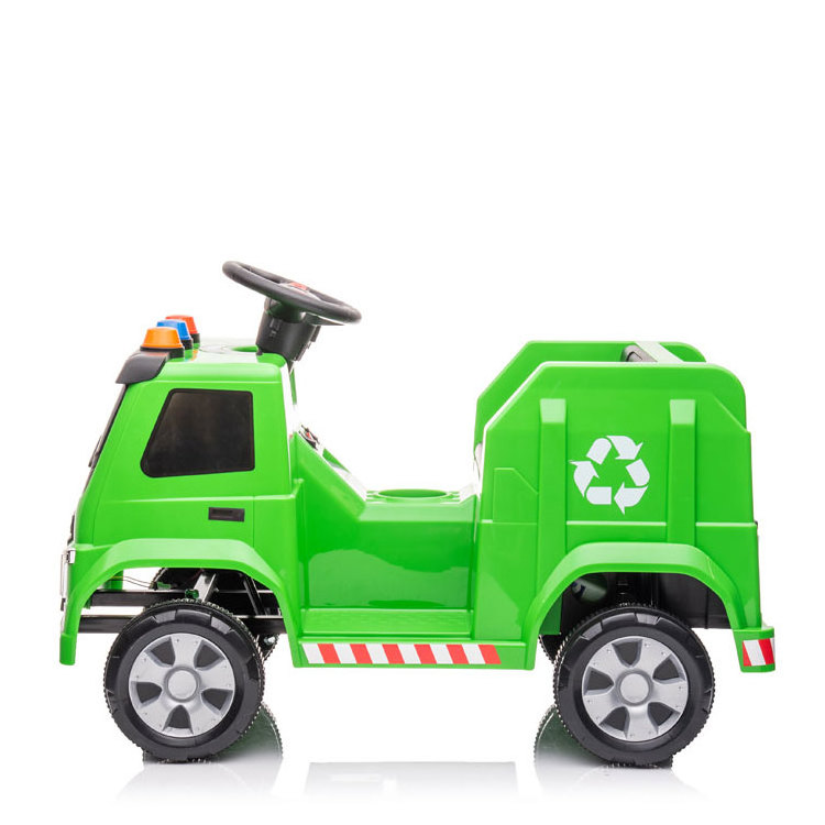 2022 New Mini Electric Garbage Truck For Kids 12v Child Ride On Car Yellow Blue Green Battery Car