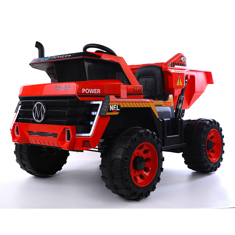 Electric Engineering Dump Truck Child Ride On Car With 12v Battery 4 Motors