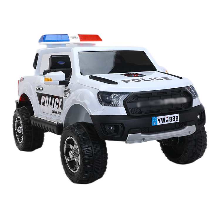 Cool Electric Police SUV Ride On Car For Kids Battery Powered 12v With Remote Controller White Play Black Toy Cars Children