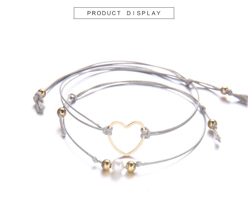 Zooying 2023 Fashion Jewelry Hollow Heart  Pearl bead String bracelet