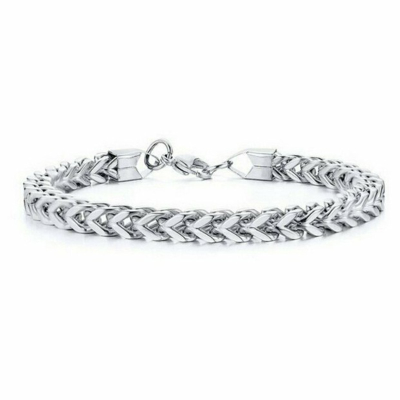 Zooying Stylish Stainless Steel Keel Braided Chain Bracelets Men's Jewelry, Watch Band Style Bangle