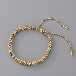 Zooying Fashion Designer Luxury Jewelry For Women Gold Plated Stainless Steel Chain Adjustable Bangle Bracelet