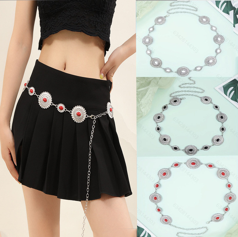 Zooying Gold turquoise waist chain with skirt suit chain belt pants chain accessories for women