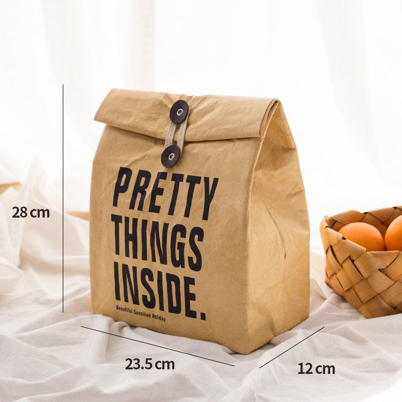 Breakfast food waterproof cooler bag custom lunch bag washable tyvek portable picnic bag for outdoor