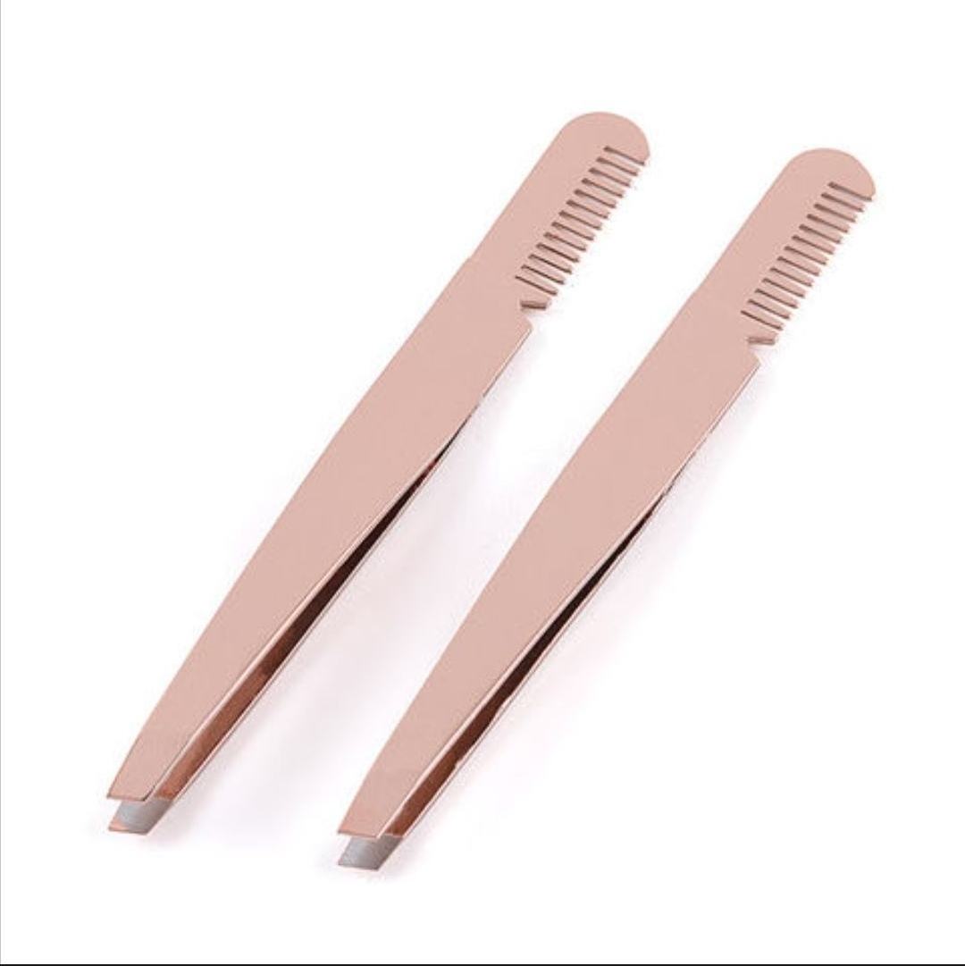 Professional Eyebrow Tweezers Stainless Steel Gold Lash Clamps Colorful Hair Removal Tweezers Metal Beauty Makeup Tools