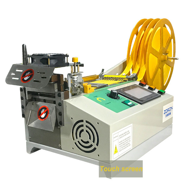 high speed Automatic nylon Polyester  Label Woven Satin ribbon webbing  cutting machine