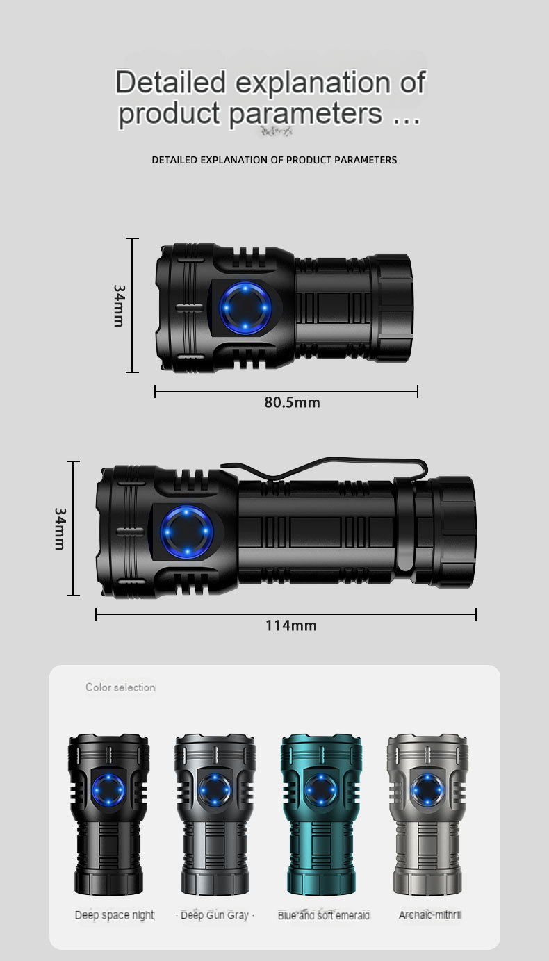 High Quality Wholesale Universal Convenient Small Multifunctional Rechargeable Mini Rechargeable Flashlight