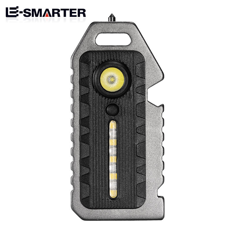 Wholesales Abs Portable Pocket Five Light Modes Multifunction 5 In 1 Whistle Survival Keychain Flashlight For Camping