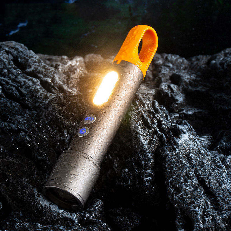 New Arrival White Laser Type-C Rechargeable Camping Solar High Powered Mini Led Flashlight