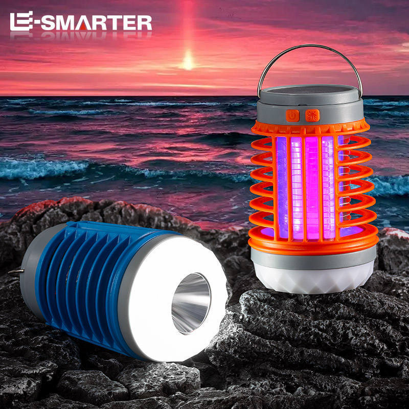 Outdoor Multifunctional Starry Atmosphere Lantern Portable Rechargeable Camping Light Solar Mosquito Killer Lamp