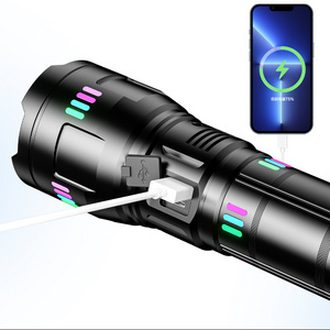 New 2024 Hot Sale Aluminum Alloy Torches Telescopic Focusing 4*18650 Batteries Laser Torch Flashlight