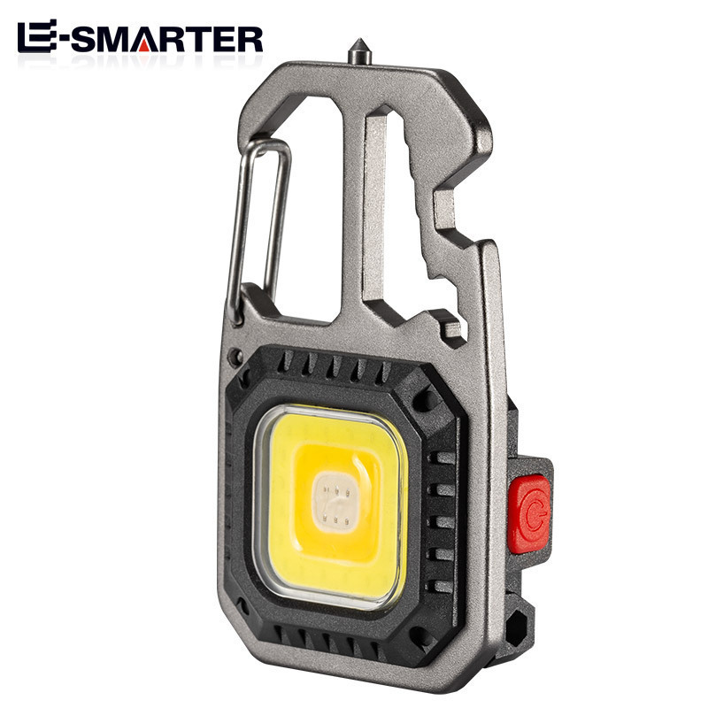 Wholesale Multifunctional Portable Mini Strong Bright Flashlight 500Mah Rechargeable Cob Keychain Work Light