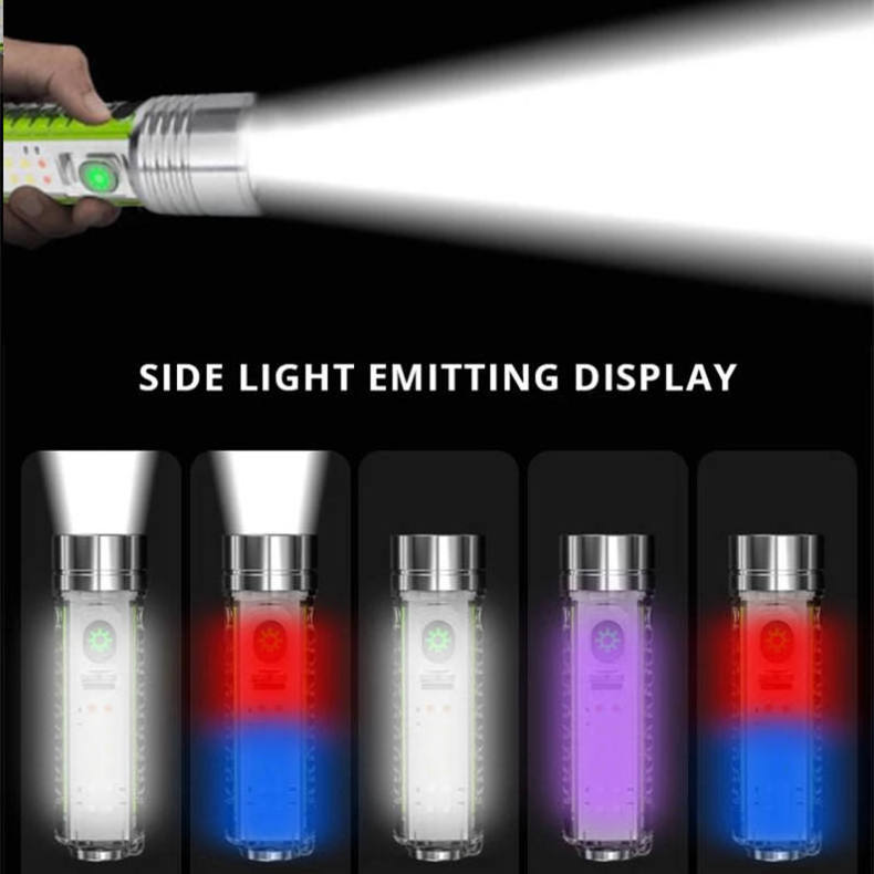 High Power 20000 Lumen Long-Distance White Laser Zoomable Mini Edc Keychain Flashlight