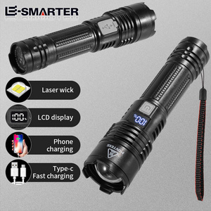 Powerful Handheld Zoomable Ipx5 Waterproof Super Bright Rechargeable 100000 Lumen Head Light Flashlight