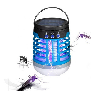 Outdoor Summer Blue-Tooth Speaker Solar Recargable Bulb Camping Light Lantern Electric Mosquito Killer Lamp