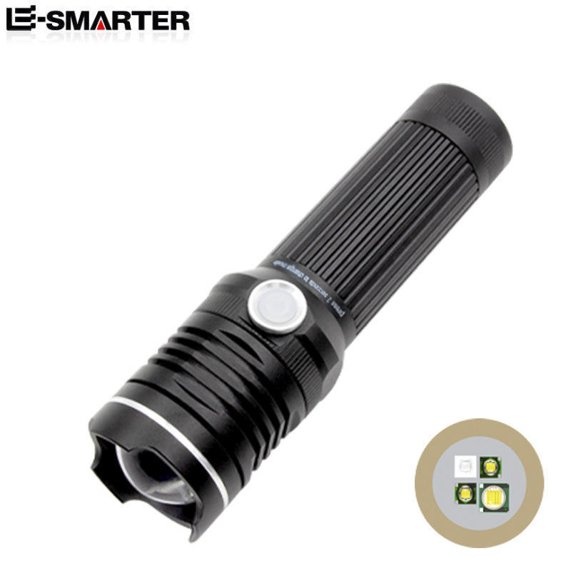 5Modes Waterproof Camping Outdoor Usb Rechargeable Emergency Aluminum Alloy Rgb Bank Led Flashlight