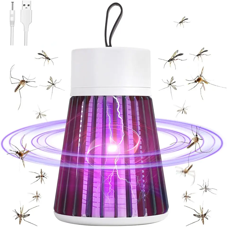 Electric Shock Mosquito Killer Lamp Uv Light Anti Mosquito Trap Outdoor Lanterns Rechargeable Camping Light