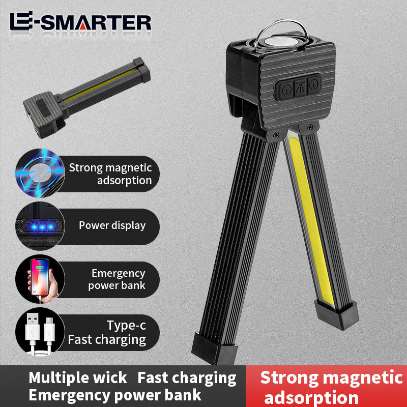 Flashlight Hanging Hook Lantern Handheld Usb Rechargeable Worklight Magnetic Work Light With 180 Degree Folding