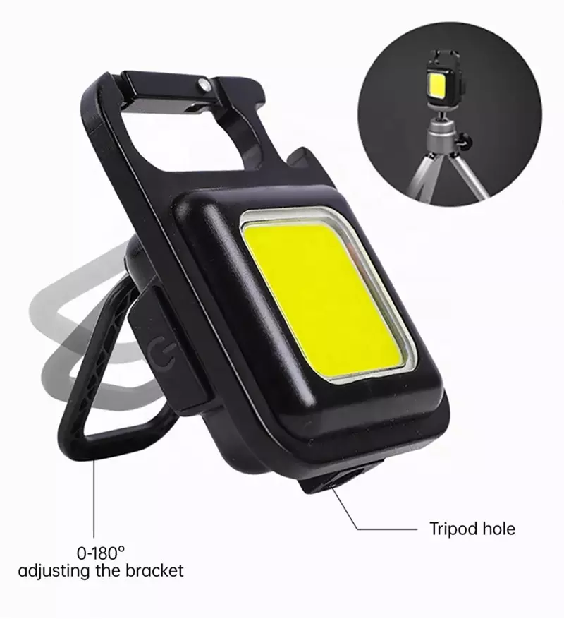 New Portable 500 Lumen Magnetic Super Bright Mini Working Light Cob Flashlight Camping Keychain Work Light