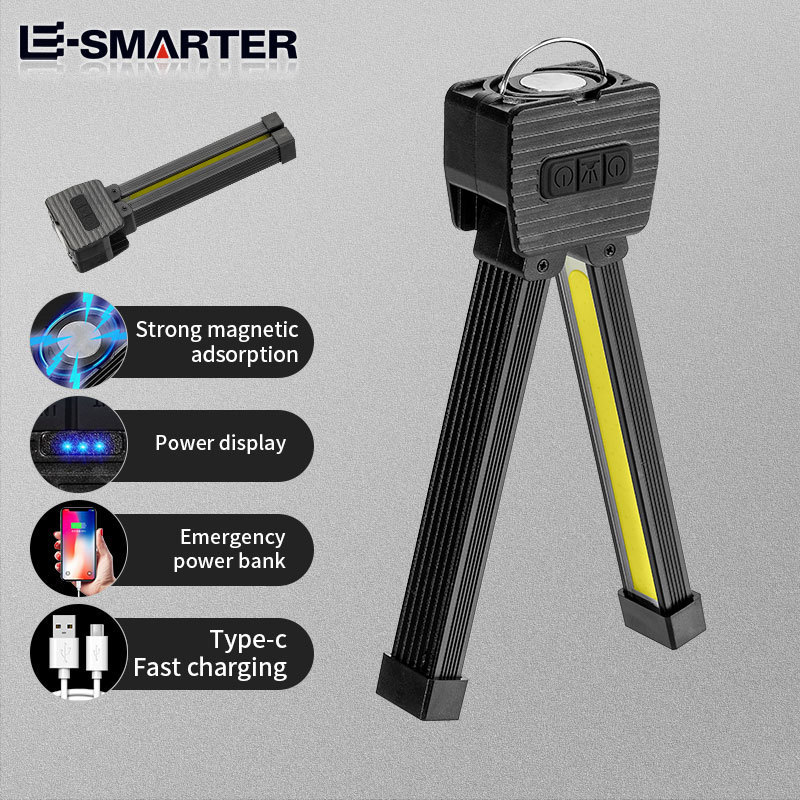 Flashlight Hanging Hook Lantern Handheld Usb Rechargeable Worklight Magnetic Work Light With 180 Degree Folding