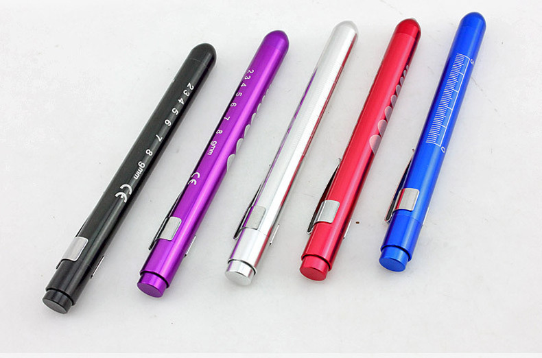 Promotional Portable Doctor Led Pen Light Flatheaded Medical Light Aluminum Battery Mini Pen Torch Led Flashlight With Clip