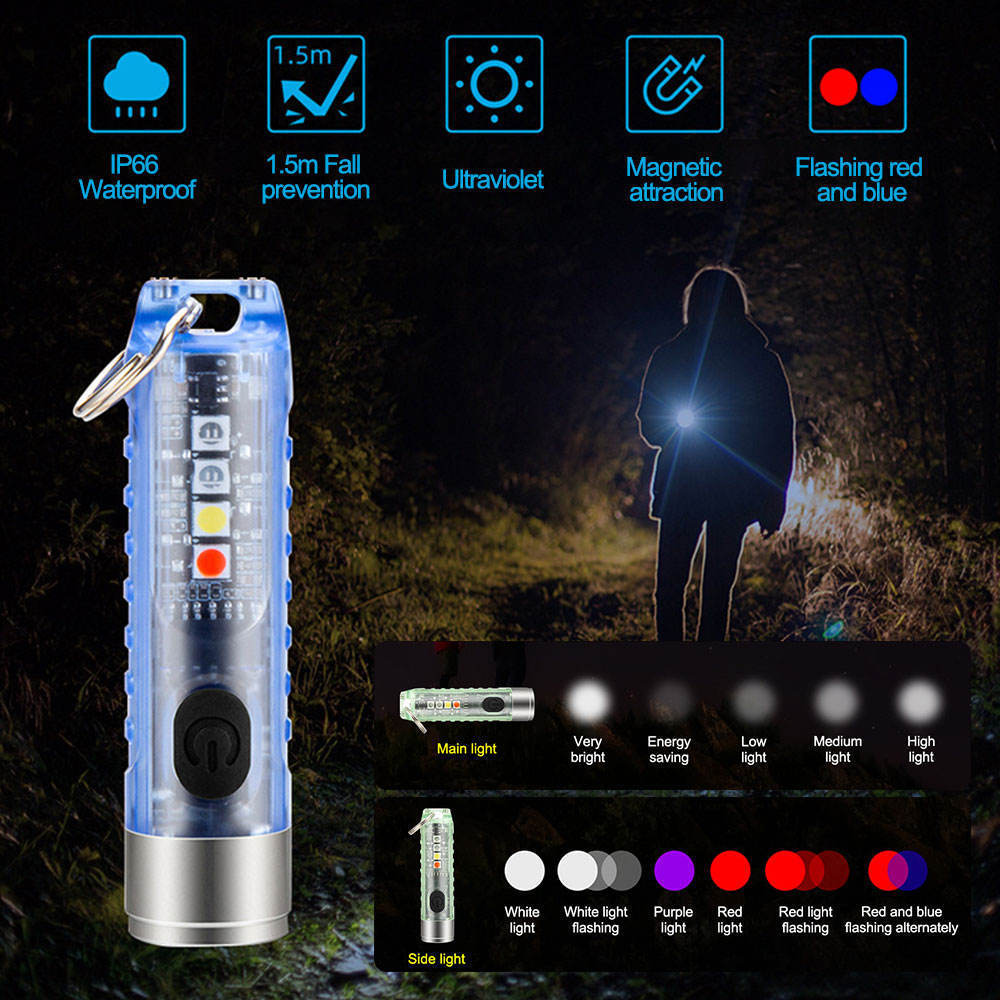 Sst20 Keychain Light Uv Powerful Camping Hiking Outdoor Lantern Mini Rechargeable Led Torch Light Flashlight