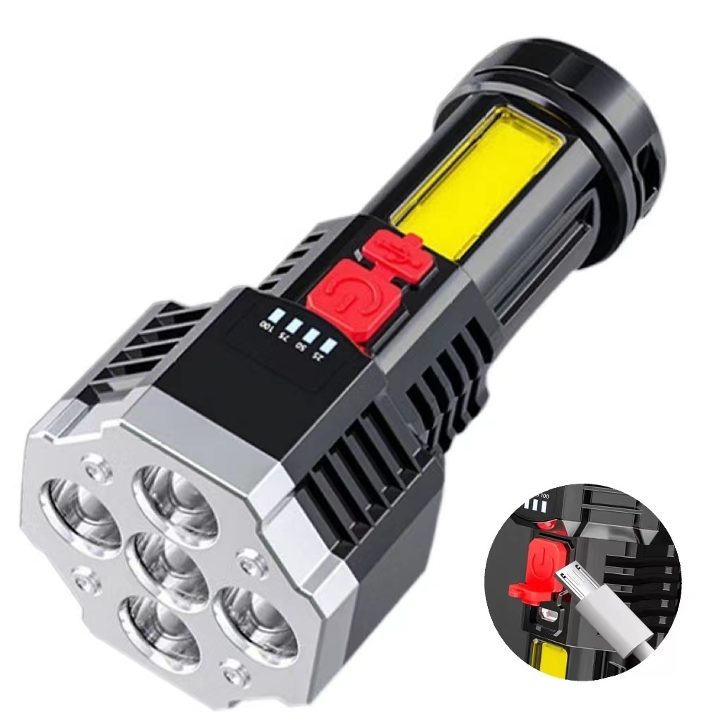 High Brightness Powerful Hand-Held Outdoor Bike Flashlight 5 Modes Torch Camping Lamp