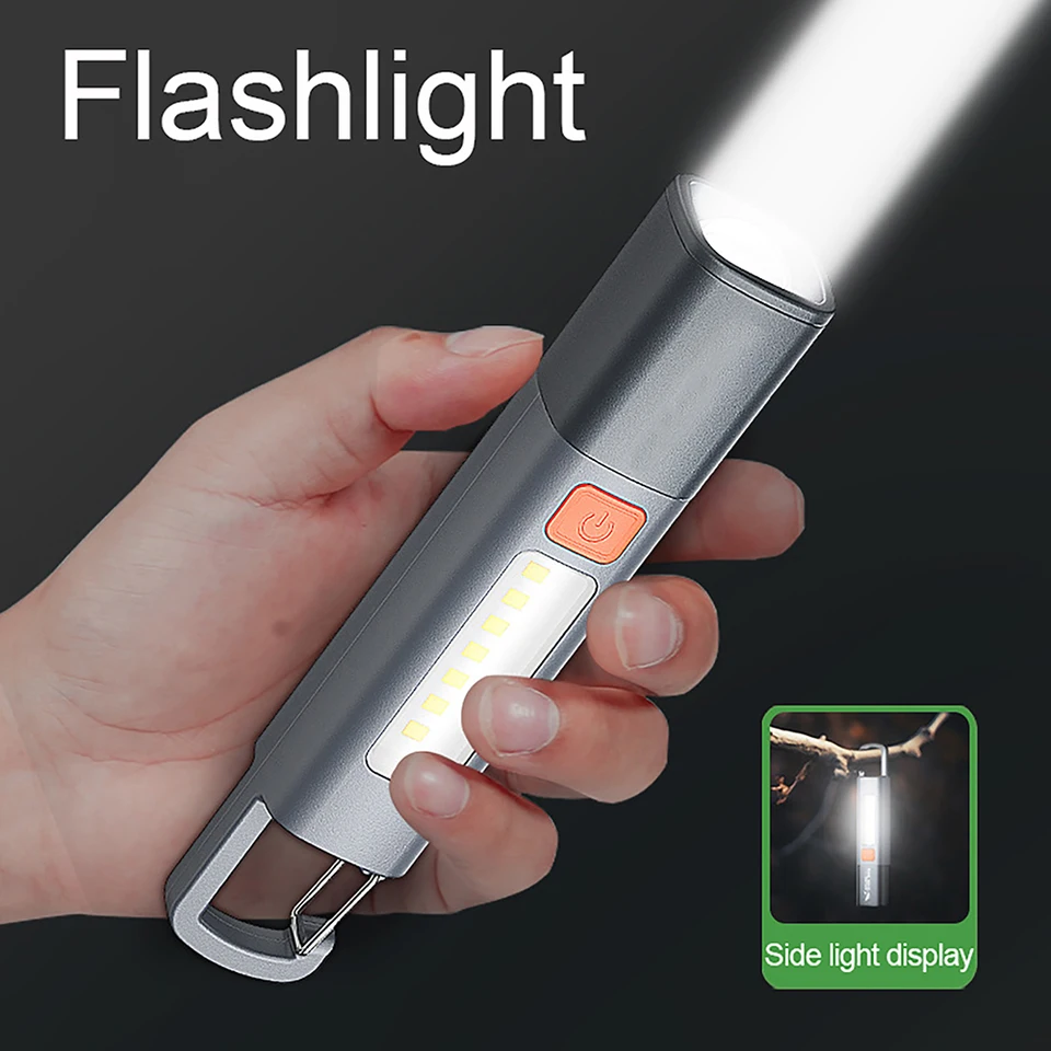 Strong Lighting Abs Flashlamp Usb Charging Portable Telescopic Focus Small Cob Flashlight