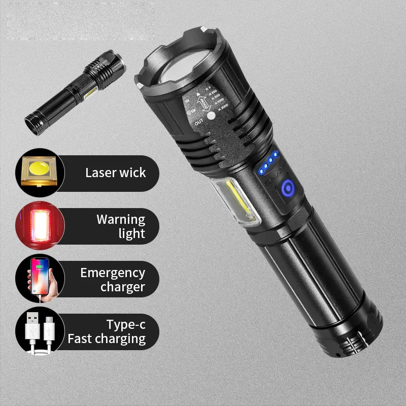 Torcia Elettrica Linternas Taschenlampe Lampes De Poche Zaklamp Rechargeable Powerful Torch T6 Led Zoom Flashlight