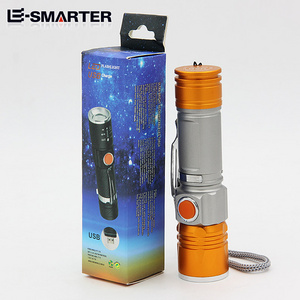 T6 Led Torch Rechargeable 18650 Built-In Battery Waterproof Flash Light 3000 Lumen Self Protect Mini Zoom Keychain Flashlight