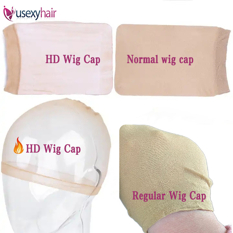 2pcs Free Size Strong Elastic Thin Invisible HD Wig Cap Lace Frontal Wig Breathable Ultra Sheer Nylonhd Hd Wig Stocking Cap