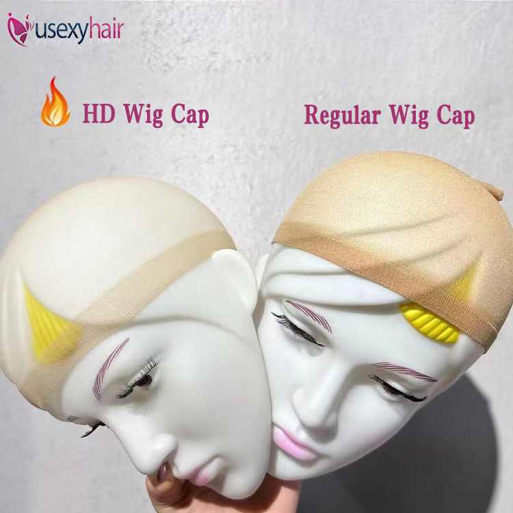 2pcs Free Size Strong Elastic Thin Invisible HD Wig Cap Lace Frontal Wig Breathable Ultra Sheer Nylonhd Hd Wig Stocking Cap