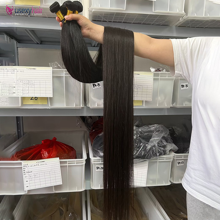 50 Inch Super Long Length Hair Bundles 10A 12A Cuticle Aligned Virgin Hair Vendor Wholesale High Quality Human Brazilian  Weave