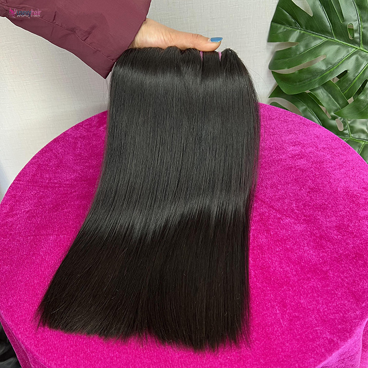 Super Double Drawn Vietnamese Virgin Human Hair 14A Grade Bone Straight Vietnam Human Hair Extension, Bundle Raw Vietnamese Hair