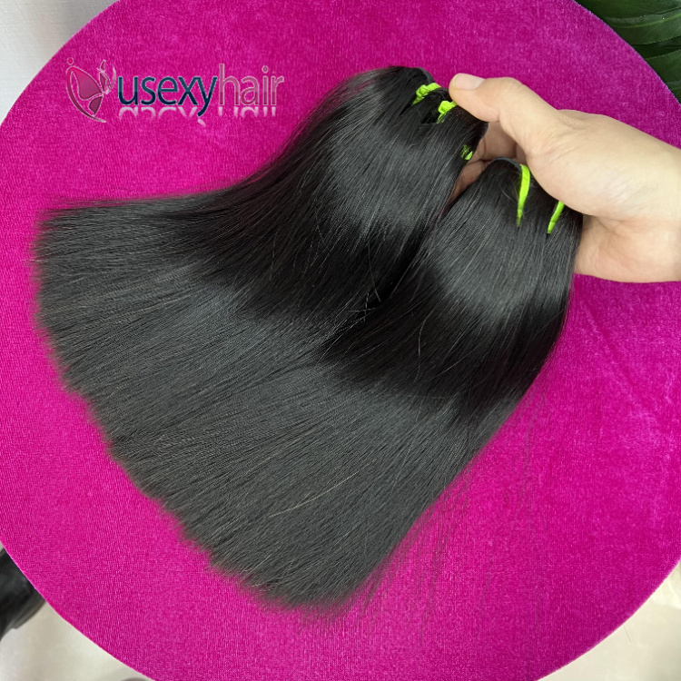 Ready To Ship Bone straight machine weft super double drawn black color Nigerian hair Vietnamese human hair