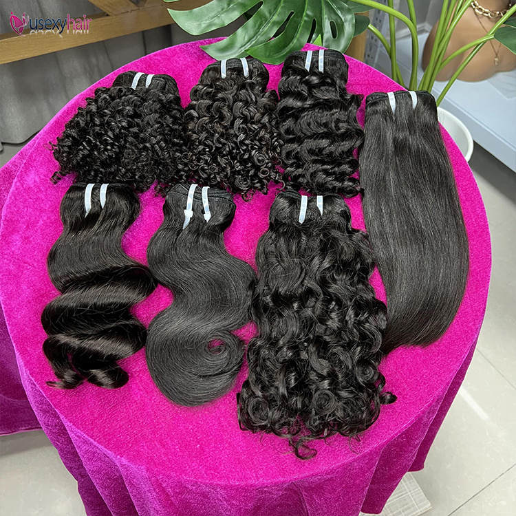 Ready To Ship Bone straight machine weft super double drawn black color Nigerian hair Vietnamese human hair