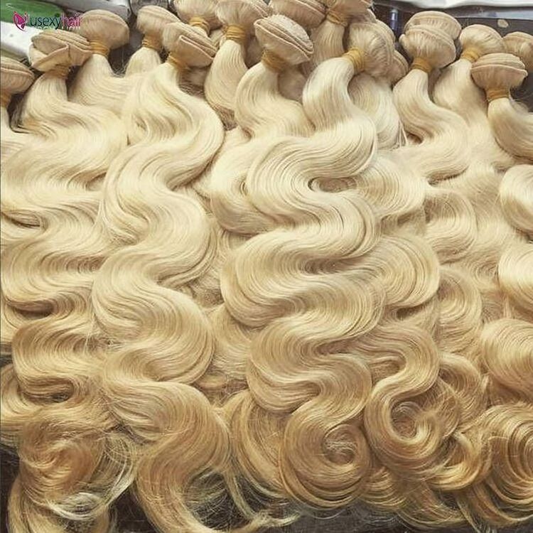 Unprocessed raw blonde 613 virgin bulk russian hair extensions blonde human hair supplier free sample hair bundles