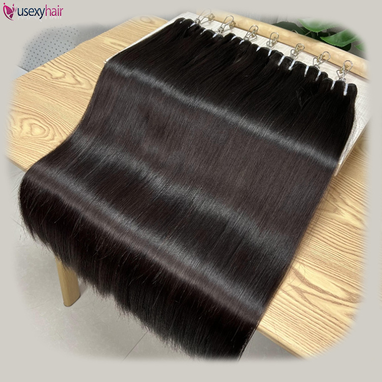 Ready To Ship Bone straight machine weft super double drawn black color Nigerian hair Vietnamese human hair