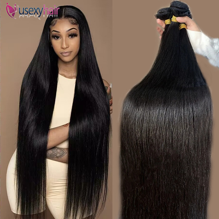 50 Inch Super Long Length Hair Bundles 10A 12A Cuticle Aligned Virgin Hair Vendor Wholesale High Quality Human Brazilian  Weave